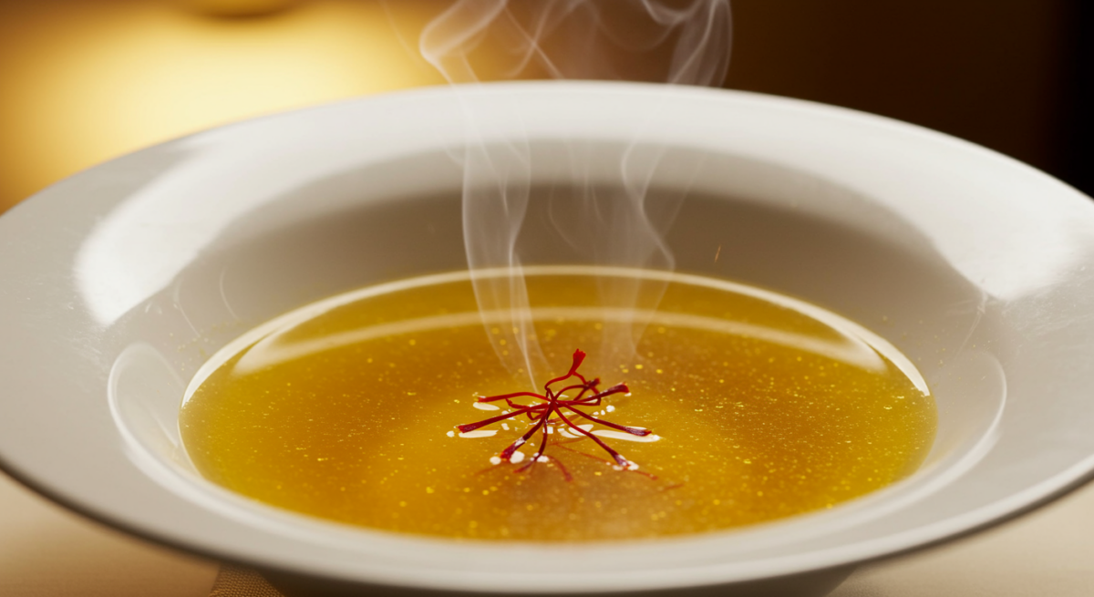 Brodo Dorato allo Zafferano: Base per Risotti e Zuppe